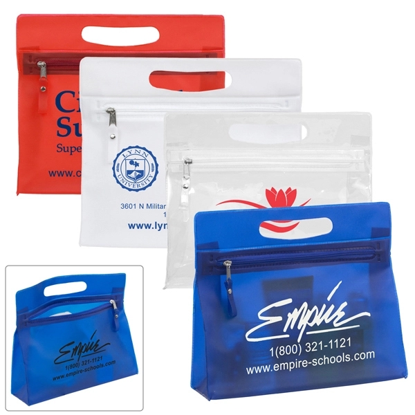 9 1/2" x 8 1/4" x 2 1/2"semi-transparent vinyl zippered travel... from ASI 62660 Innovation Line