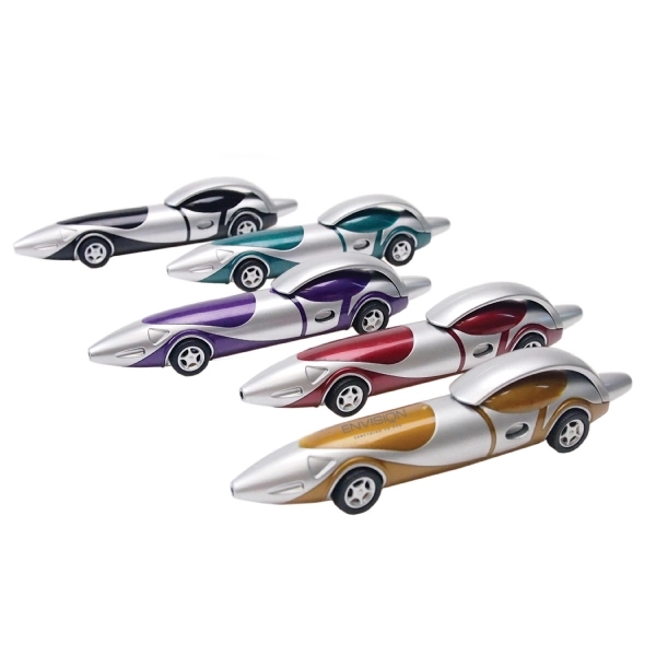 Plastic click action novelty race car pen... from ASI 31517 Admart Products / Admart Line