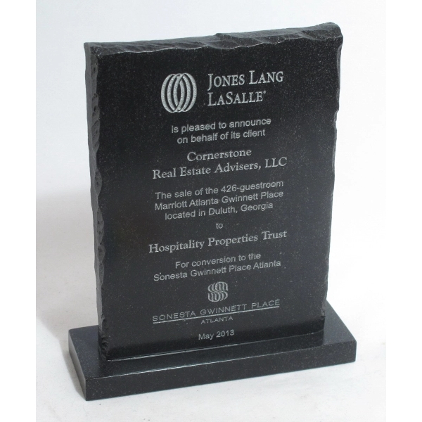 Chiseled rectangle shape desk award. Made from recycled materials.... from ASI 89860 StoneyCreek / StoneyCreek®