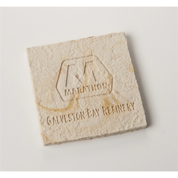 Square Limestone coaster. 4" x 4' x .25". Made in USA.... from ASI 89860 StoneyCreek / StoneyCreek®