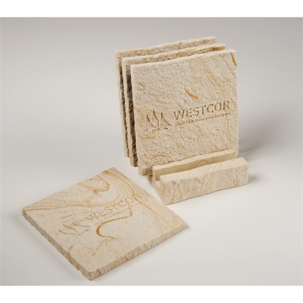 Limestone coaster set. Made in the USA.... from ASI 89860 StoneyCreek / StoneyCreek®