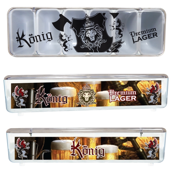 18" x 5.6" x 4.5" white plastic condiment caddy tray with... from ASI 62677 iline PROMO (The Innovative Line) / iline PROMO (The Innovative Line)