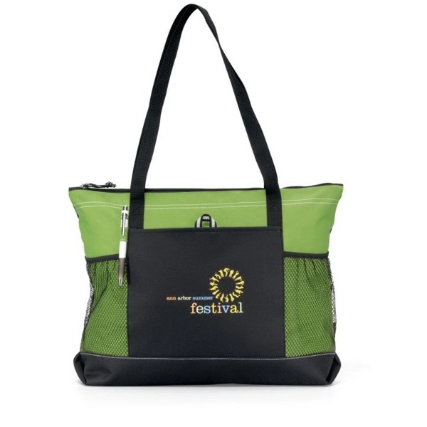 Zippered tote bag with mesh pockets and 29.5" shoulder straps.... from ASI 56070 Gemline / Gemline®