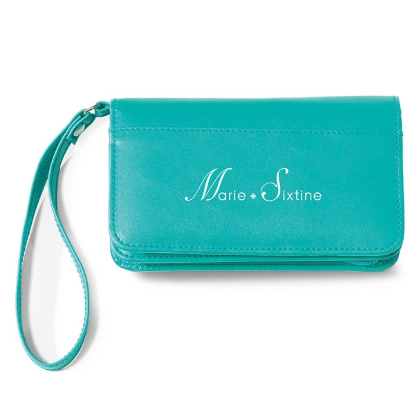 Simulated leather wristlet wallet with front pocket.... from ASI 56070 Gemline / Gemline®