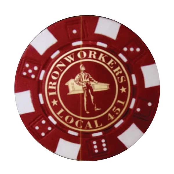Foil Stamped Chips in Drawstring Bag. 5 Chips. Velvetine plain pouch... from ASI 63500 Jomar Industries Inc / Poker Chip