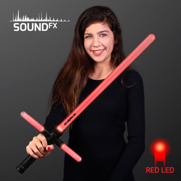 Light Up Cross Saber with LED Crossguard and Crackling Saber Sounds.... from ASI 34194 ALightPromos / Alight Promotional Products