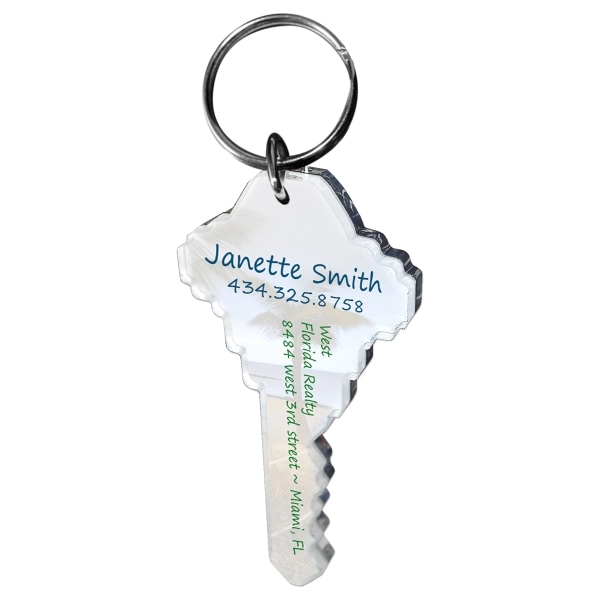 Customizable key chain made of acrylic with a 1" split ring.... from ASI 72521 Morris Magnets / Laser Cuts