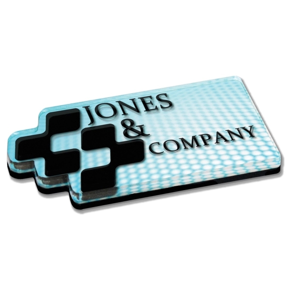Custom acrylic paperweights with 1/8" black acrylic backing.... from ASI 72521 Morris Magnets / Laser Cuts