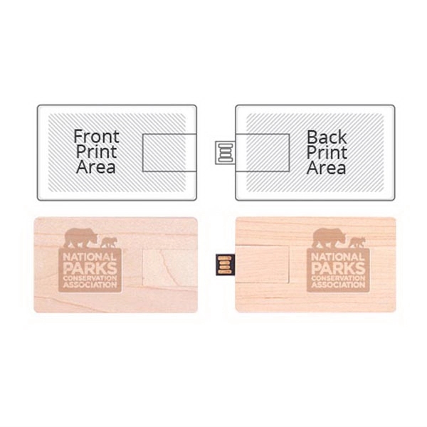 Credit card USB 2.0 flash drive made of wood with several... from ASI 37218 Athena Promo (tm)