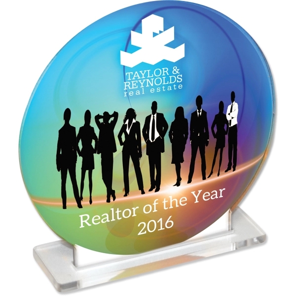 Acrylic desk plaque comes with magnetic backing.... from ASI 72521 Morris Magnets / Laser Cuts