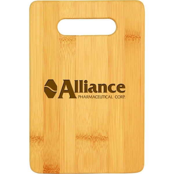 The 6" x 9" cutting board is made of bamboo wood... from ASI 92531 Unique Custom Products / UCP