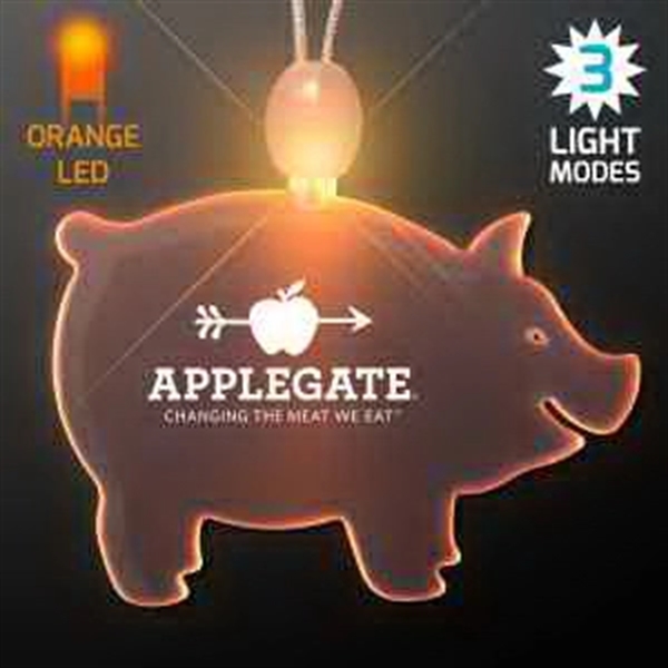 Acrylic Pig Shape Necklace with LED.... from ASI 34194 ALightPromos / Alight Promotional Products