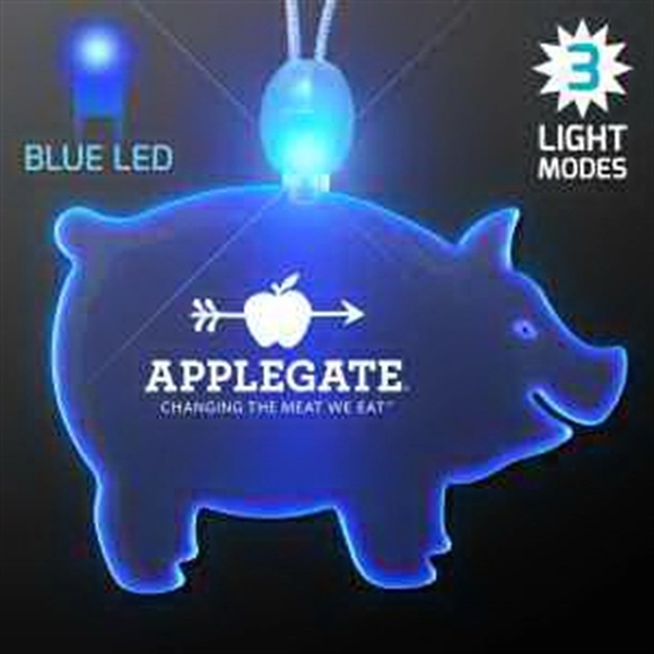 Acrylic Pig Shape Necklace with LED.... from ASI 34194 ALightPromos / Alight Promotional Products