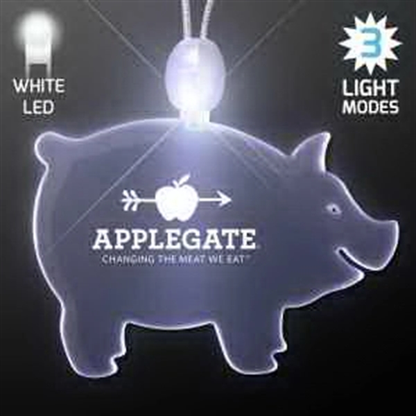 Acrylic Pig Shape Necklace with LED.... from ASI 34194 ALightPromos / Alight Promotional Products