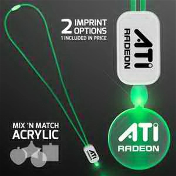 LED Neon Lanyards with Acrylic Circle Pendant.... from ASI 34194 ALightPromos / Alight Promotional Products