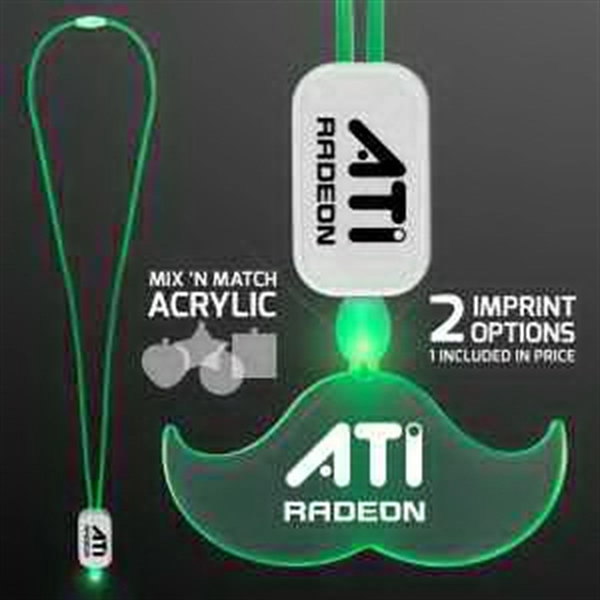 LED Lanyard with Acrylic Mustache Pendant.... from ASI 34194 ALightPromos / Alight Promotional Products