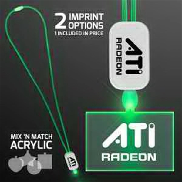 LED Lanyard with Acrylic Rectangle Pendant.... from ASI 34194 ALightPromos / Alight Promotional Products