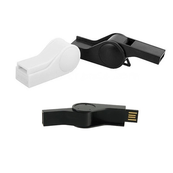 Flip-out whistle with a built-in retractable chip-on-board USB flash drive 2.0... from ASI 37218 Athena Promo (tm)