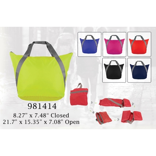 Compact Folding Shopping Bags - One color imprint included in pricing... from ASI 62635 Inno-Vative Solutions Grp LTD