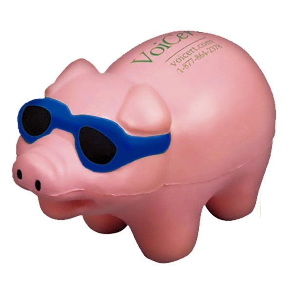 Pink Pig wearing sunglasses shaped stress reliever.... from ASI 74779 O & S Supply Company LLC / O & S Supply Company