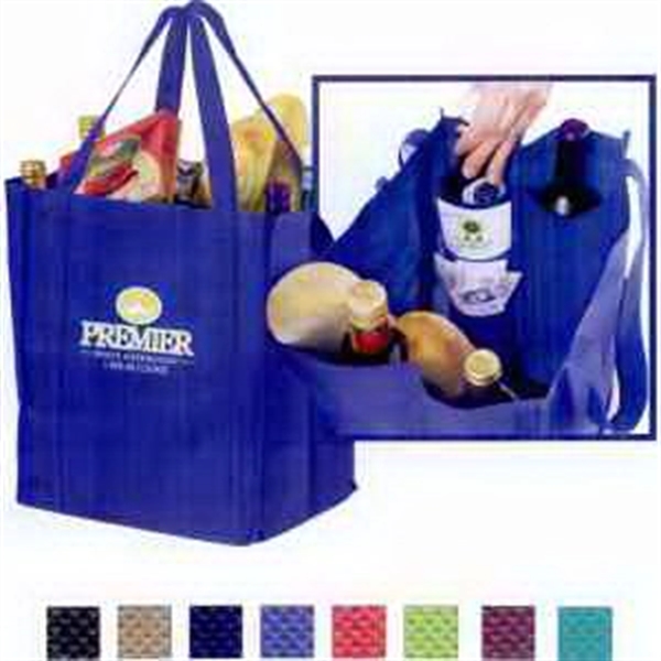 13" x 10" x 15" non-woven polypropylene wine and grocery tote... from ASI 35290 American Ad Bag Co
