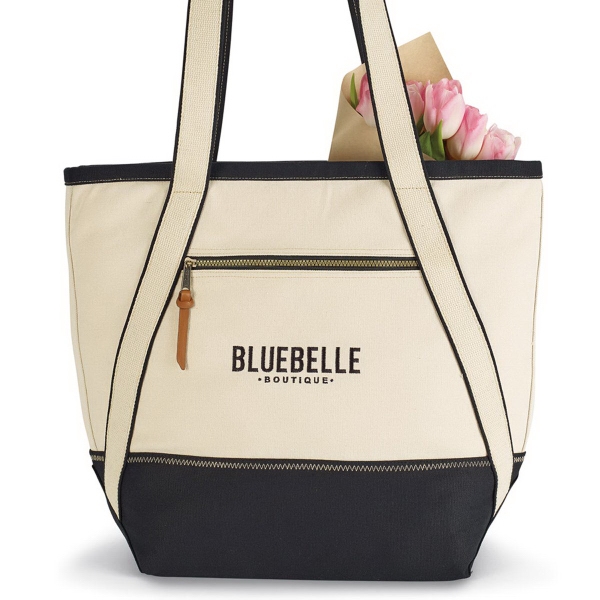 Cotton tote bag with simulated leather carry handles... from ASI 56070 Gemline / Gemline®