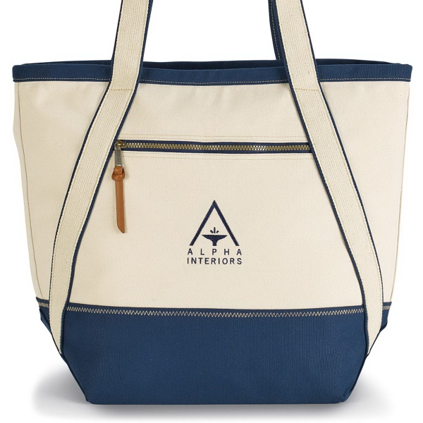 Cotton tote bag with simulated leather carry handles... from ASI 56070 Gemline / Gemline®