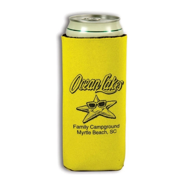 This fabric tall can holder with a single color imprint holds... from ASI 65603 Kool Trends