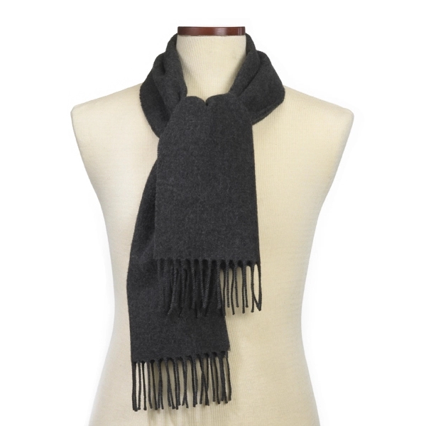 Charcoal grey gray acrylic unisex muffler scarf with matching rope fringe.... from ASI 98085 Wolfmark