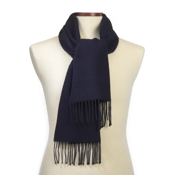 Navy blue acrylic unisex muffler scarf with matching rope fringe.... from ASI 98085 Wolfmark