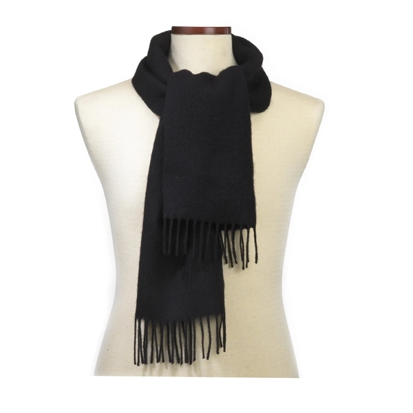 Black acrylic unisex muffler scarf with matching rope fringe.... from ASI 98085 Wolfmark