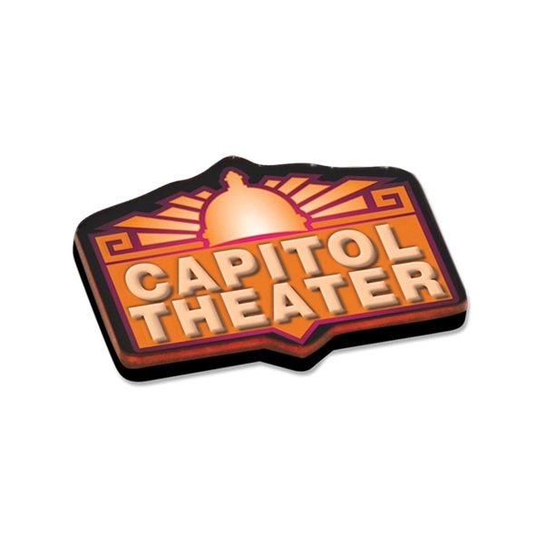 Acrylic lapel pins made with 1/16" thick clear acrylic with a... from ASI 72521 Morris Magnets / Laser Cuts