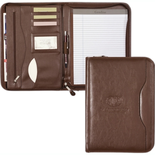 Vintage leather padfolio with inside zippered pocket and 8 1/2 x... from ASI 56070 Gemline / Gemline®