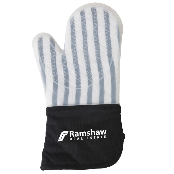 13 1/4" x 7 1/4" oven mitt with frosted silicone over... from ASI 61966 HPG / Beacon Promotions