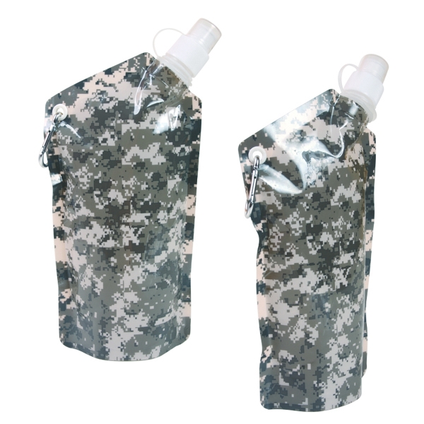 Smushy flexible water bottle featuring digital camouflage patterned body, 20 oz.... from ASI 63344 ZZ MERGED - Jetline / Jetline