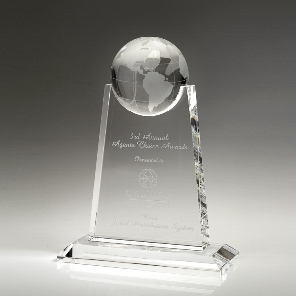 Awards- Paramount Globe optical crystal award/trophy.... from ASI 41511 Brainchild USA Inc / BrainChild Gift Club