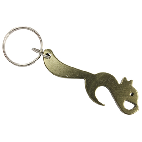 Squirrel shaped bottle opener key holder, 1 1/4" split ring with... from ASI 40589 ZZ DROPPED - Bison Designs LLC / Bison Designs