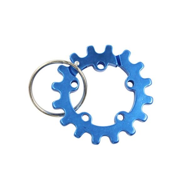 Sprocket shaped carabiner with 1" split ring.... from ASI 40589 ZZ DROPPED - Bison Designs LLC / Bison Designs
