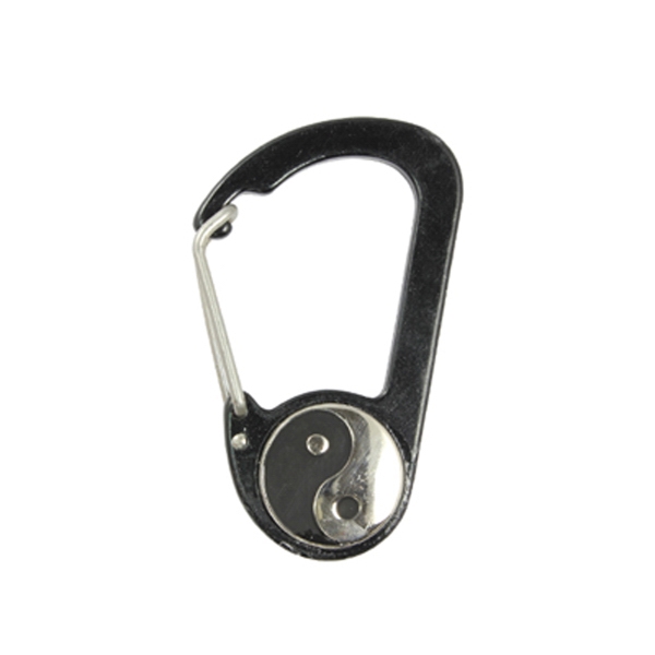 Carabiner with disk shaped yin yang emblem.... from ASI 40589 ZZ DROPPED - Bison Designs LLC / Bison Designs