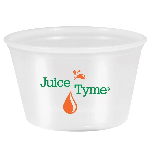 Frosted plastic souffle cup, 3.25 oz.... from ASI 88200 TK Sorg's - A Div of Arch Promo Group, LLC / GRANDE