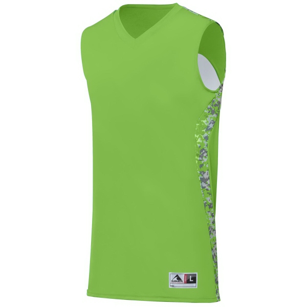 Reversible youth jersey made with two layers of 100% polyester wicking... from ASI 37461 Augusta Sportswear