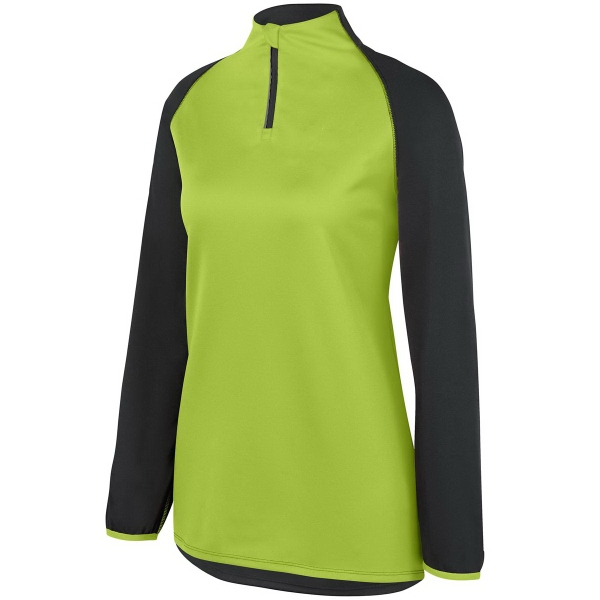 Ladies' 100% polyester pullover with contrast color front panel, quarter-zip style,... from ASI 37461 Augusta Sportswear