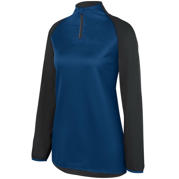 Ladies' 100% polyester pullover with contrast color front panel, quarter-zip style,... from ASI 37461 Augusta Sportswear