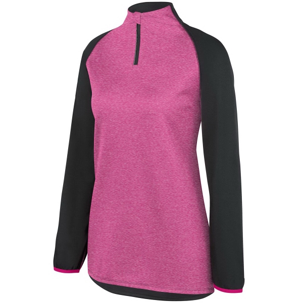Ladies' 100% polyester pullover with contrast color front panel, quarter-zip style,... from ASI 37461 Augusta Sportswear