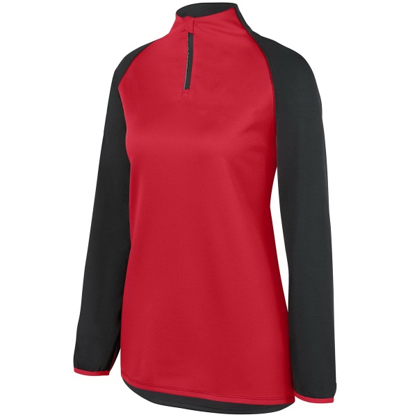 Ladies' 100% polyester pullover with contrast color front panel, quarter-zip style,... from ASI 37461 Augusta Sportswear