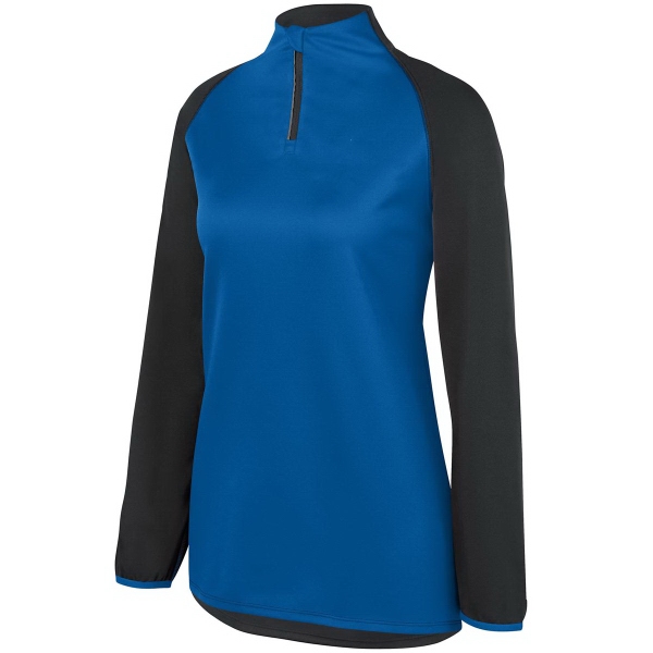 Ladies' 100% polyester pullover with contrast color front panel, quarter-zip style,... from ASI 37461 Augusta Sportswear