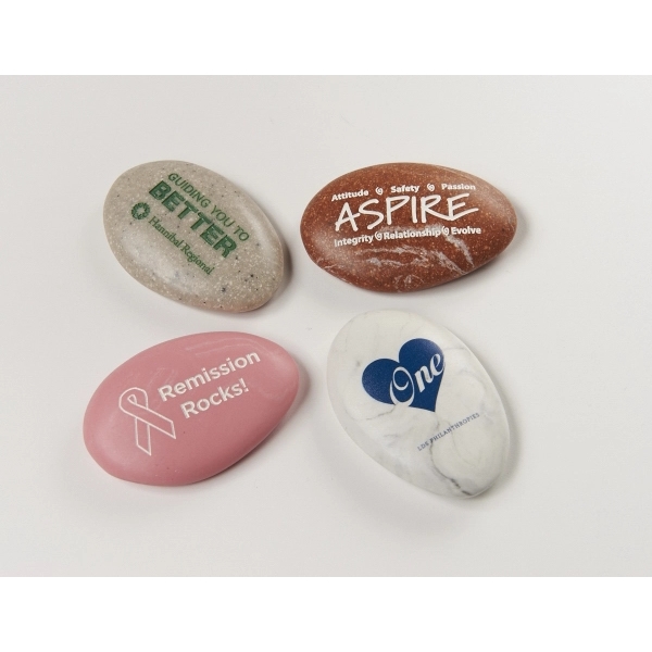 3" x 2" x .5" skipping stone, made in the USA.... from ASI 89860 StoneyCreek / StoneyCreek®