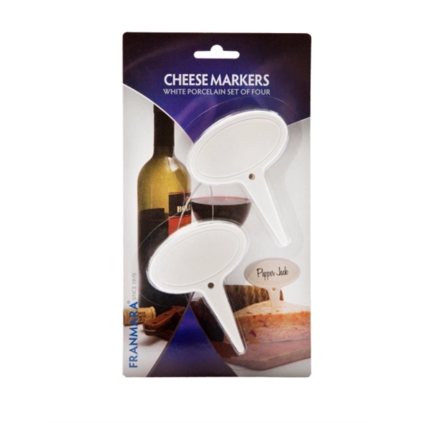 3 1/2" x 2 3/4" white cheese marker that's shaped like... from ASI 55450 Franmara Inc