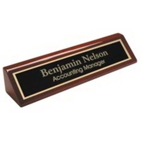 8" x 2" x 2" black or rosewood wedge-style desk nameplate.... from ASI 92531 Unique Custom Products / UCP