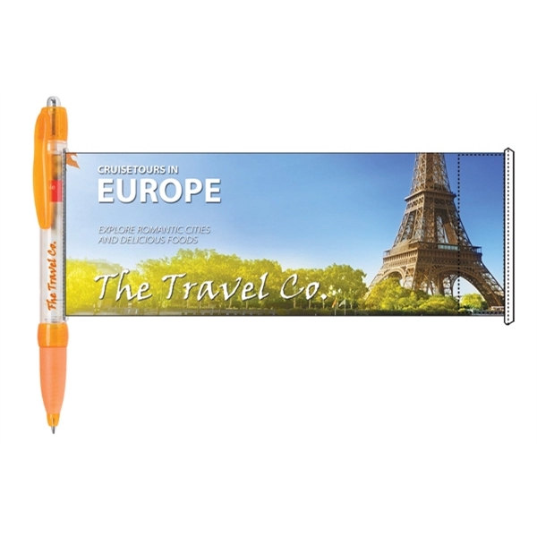Click action ballpoint pen with rubber grip and retractable banner.... from ASI 40544 Binaco / Binaline